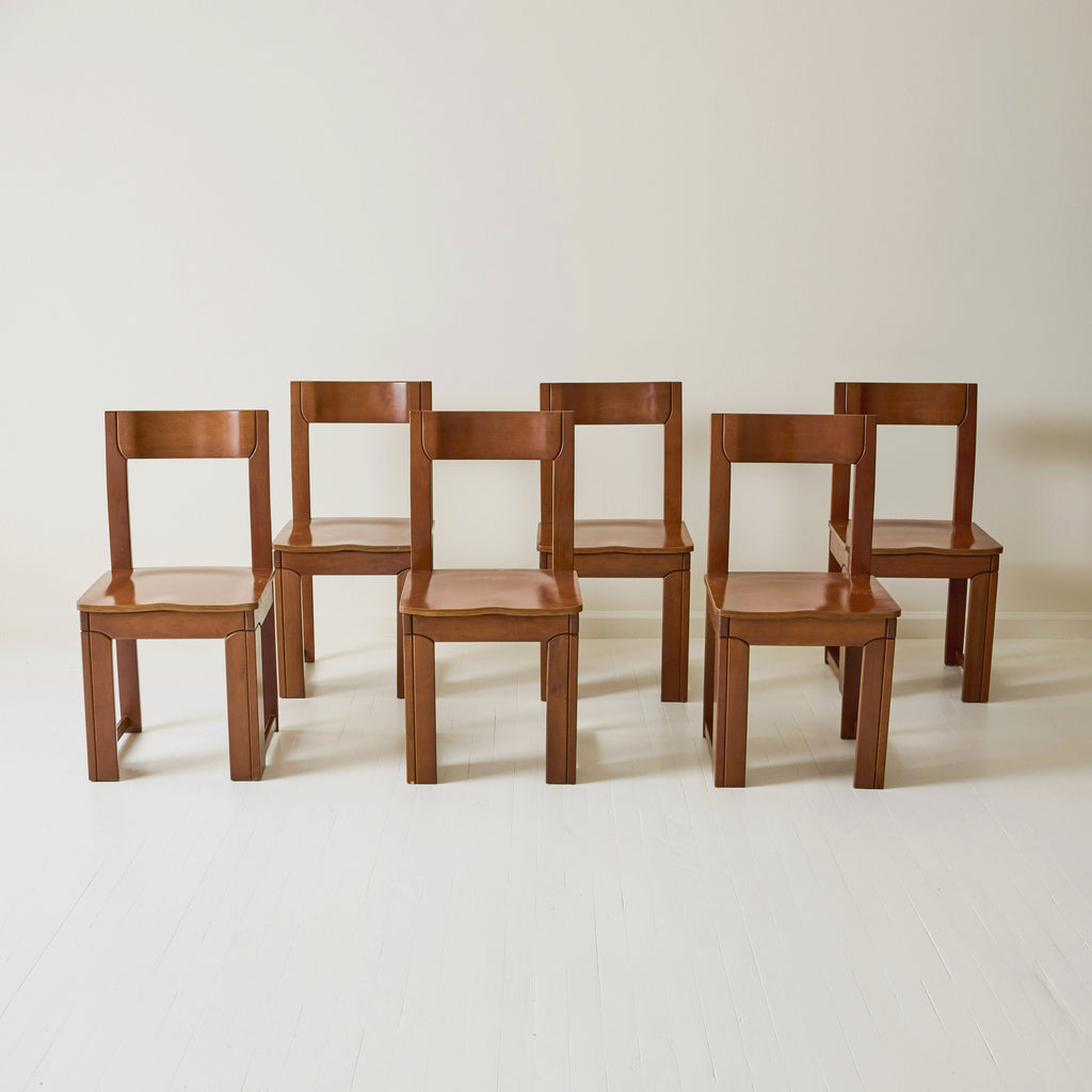 Italian Modernist dining chairs, Set of 6, 1970s