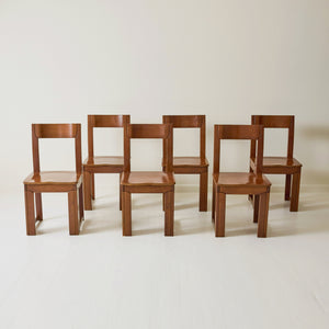 Italian Modernist dining chairs, Set of 6, 1970s