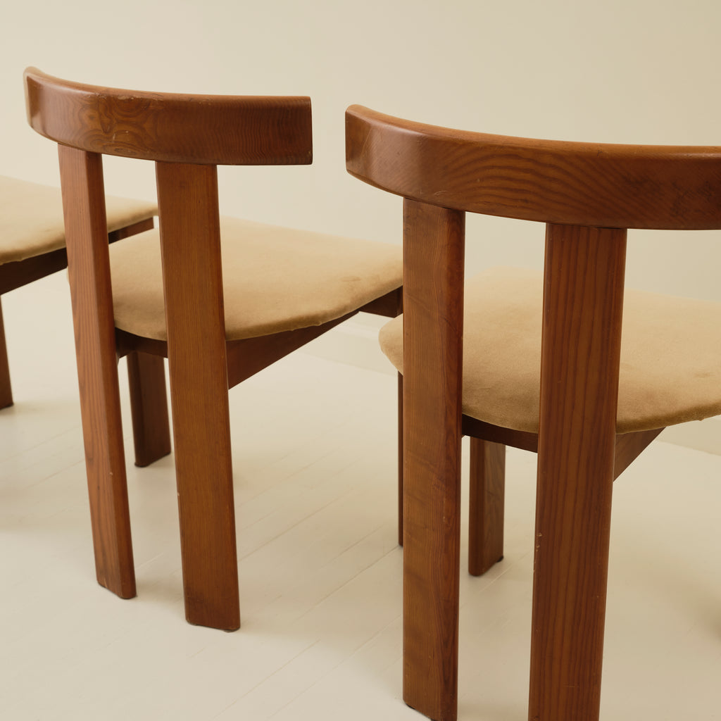 Luigi Vaghi Dining in Walnut, set of 6,  Italy 1960s