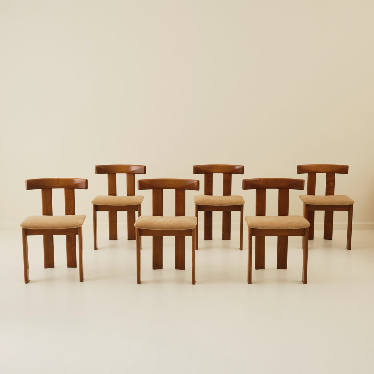 Luigi Vaghi Dining in Walnut, set of 6,  Italy 1960s