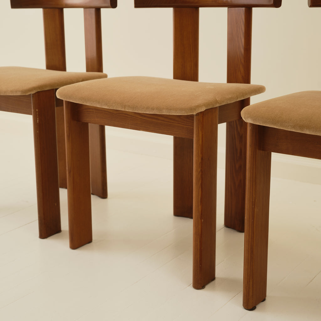 Luigi Vaghi Dining in Walnut, set of 6,  Italy 1960s