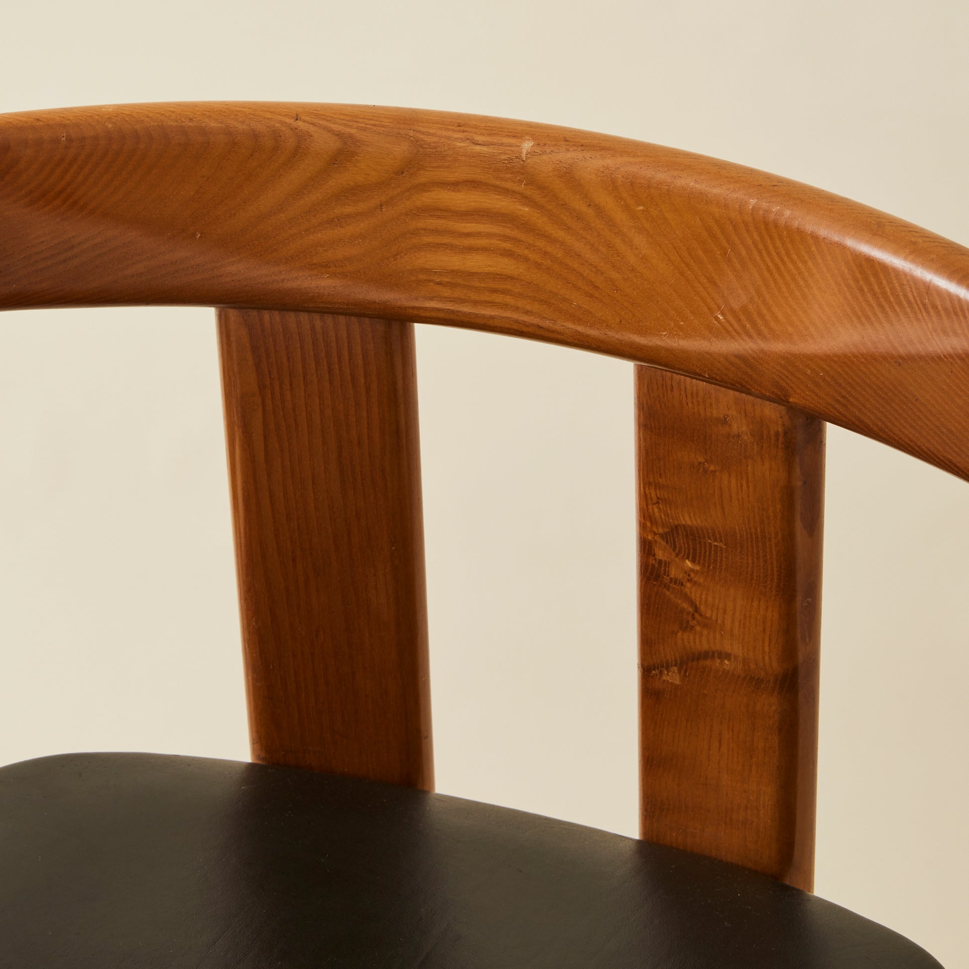 Luigi Vaghi Italian Modern Solid Wood Dining Chairs, 1970's, Set of 6