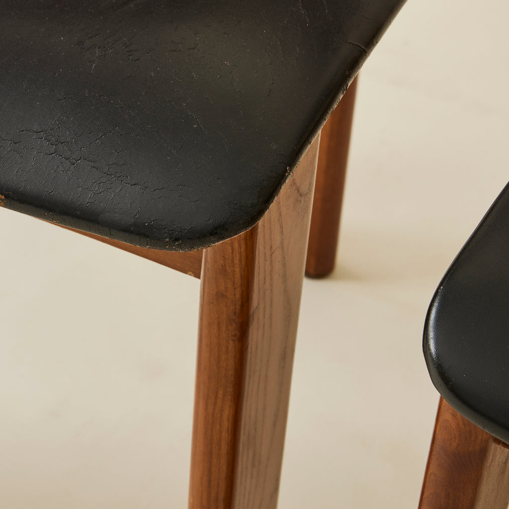 Luigi Vaghi Italian Modern Solid Wood Dining Chairs, 1970's, Set of 6