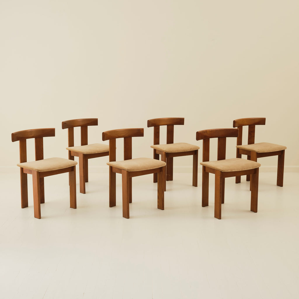 Luigi Vaghi Dining in Walnut, set of 6,  Italy 1960s