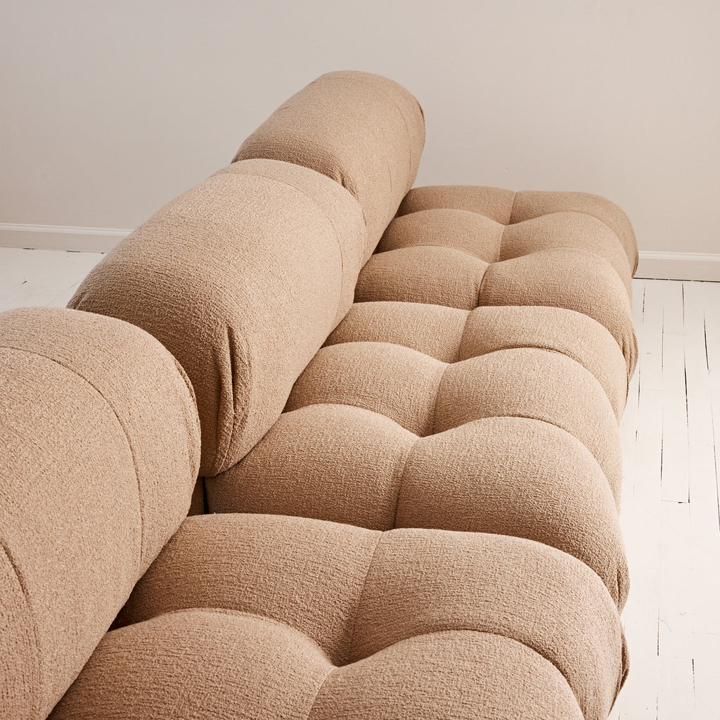 SOLD Mario Bellini "Camaleonda" Sofa, 1970s Vintage Mid Century Modular Sofa in Light Camel Boucle, C&B Italia