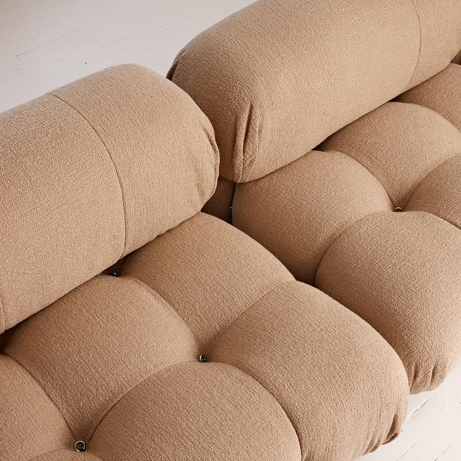 SOLD Mario Bellini "Camaleonda" Sofa, 1970s Vintage Mid Century Modular Sofa in Light Camel Boucle, C&B Italia