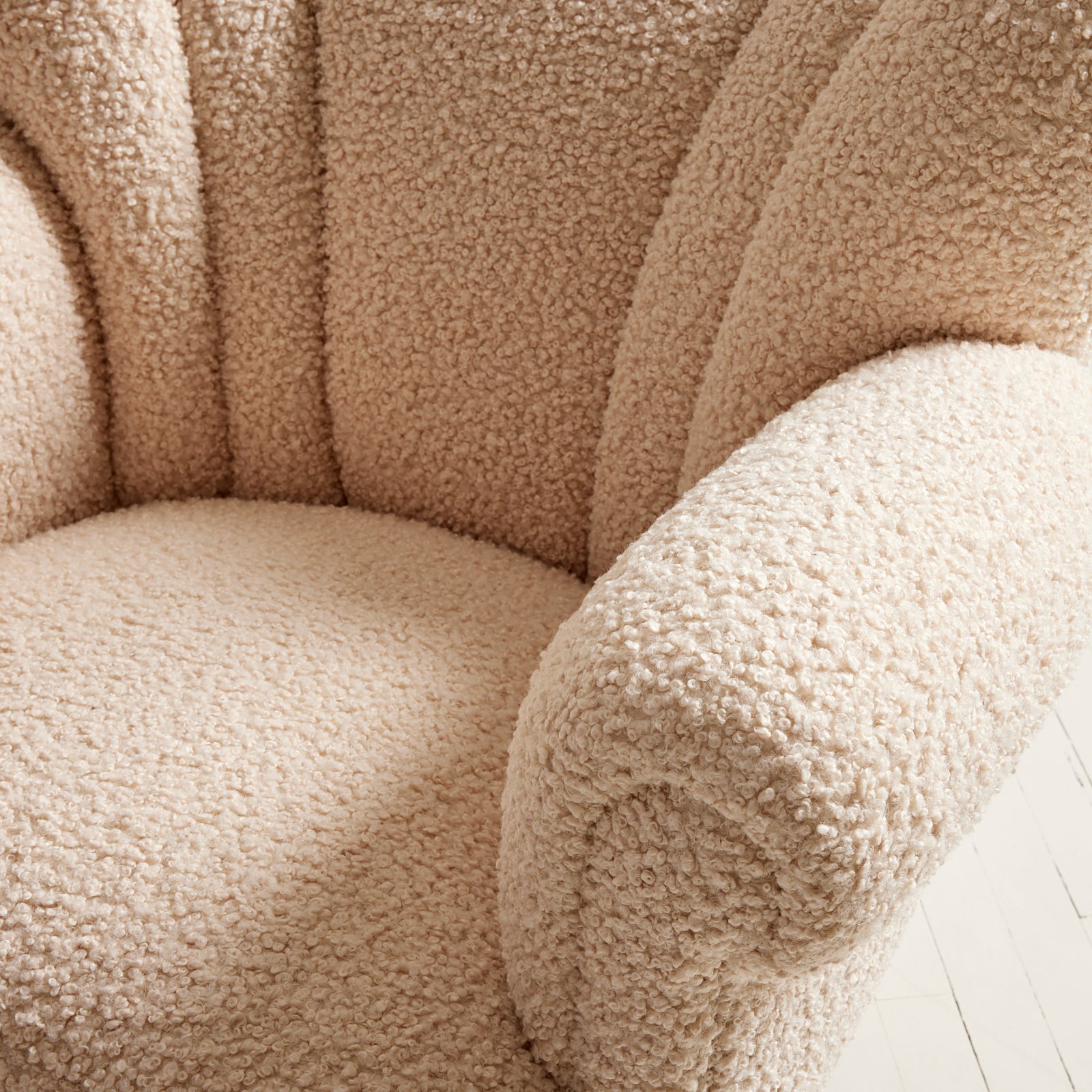 SOLD Swedish Wingback Armchair, 1940s Vintage Sherpa Boucle Easy Chair