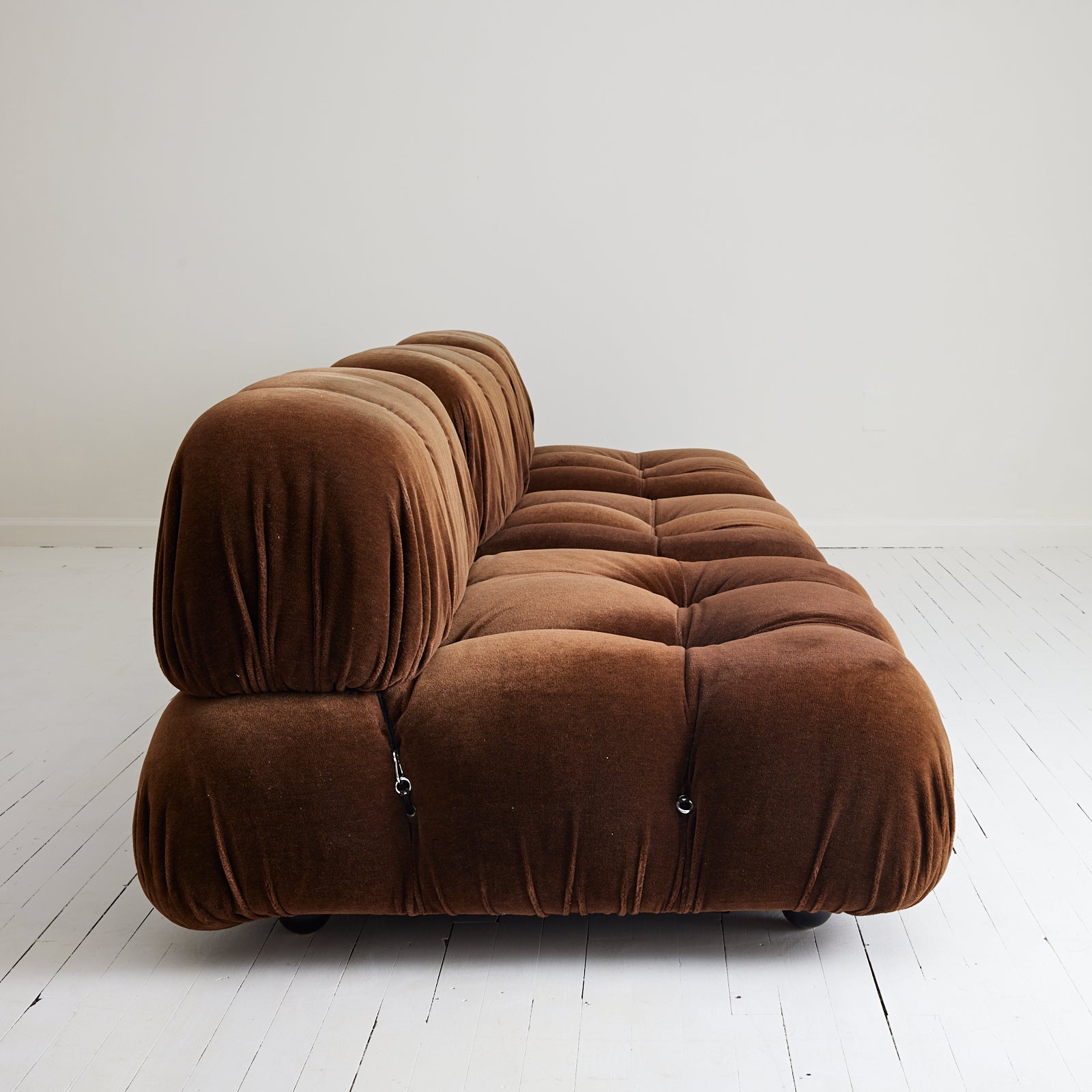 SOLD Mario Bellini "Camaleonda" Sofa, 1970s Vintage Mid Century Modular Sofa in Brown Velvet for B&B Italia, Set of 3