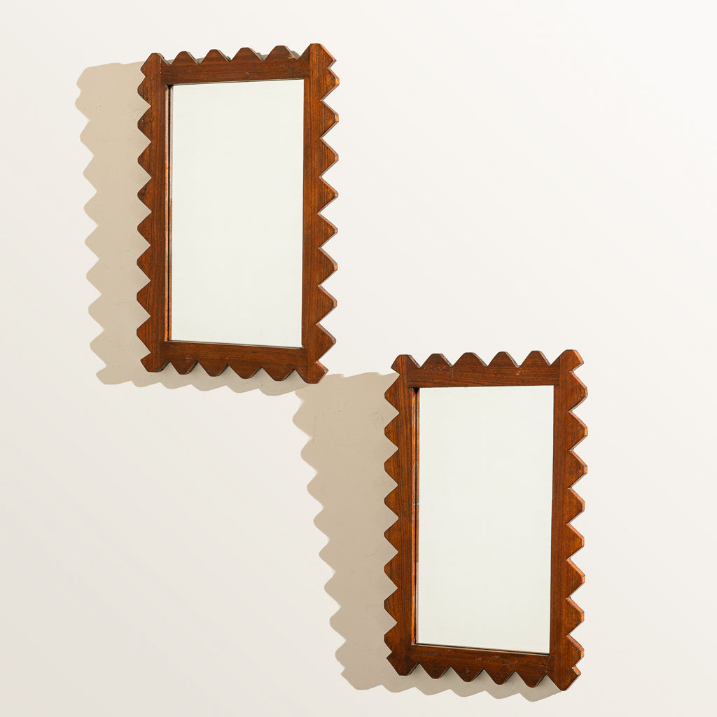 Italian Handcrafted Mirrors, a pair, 1960s