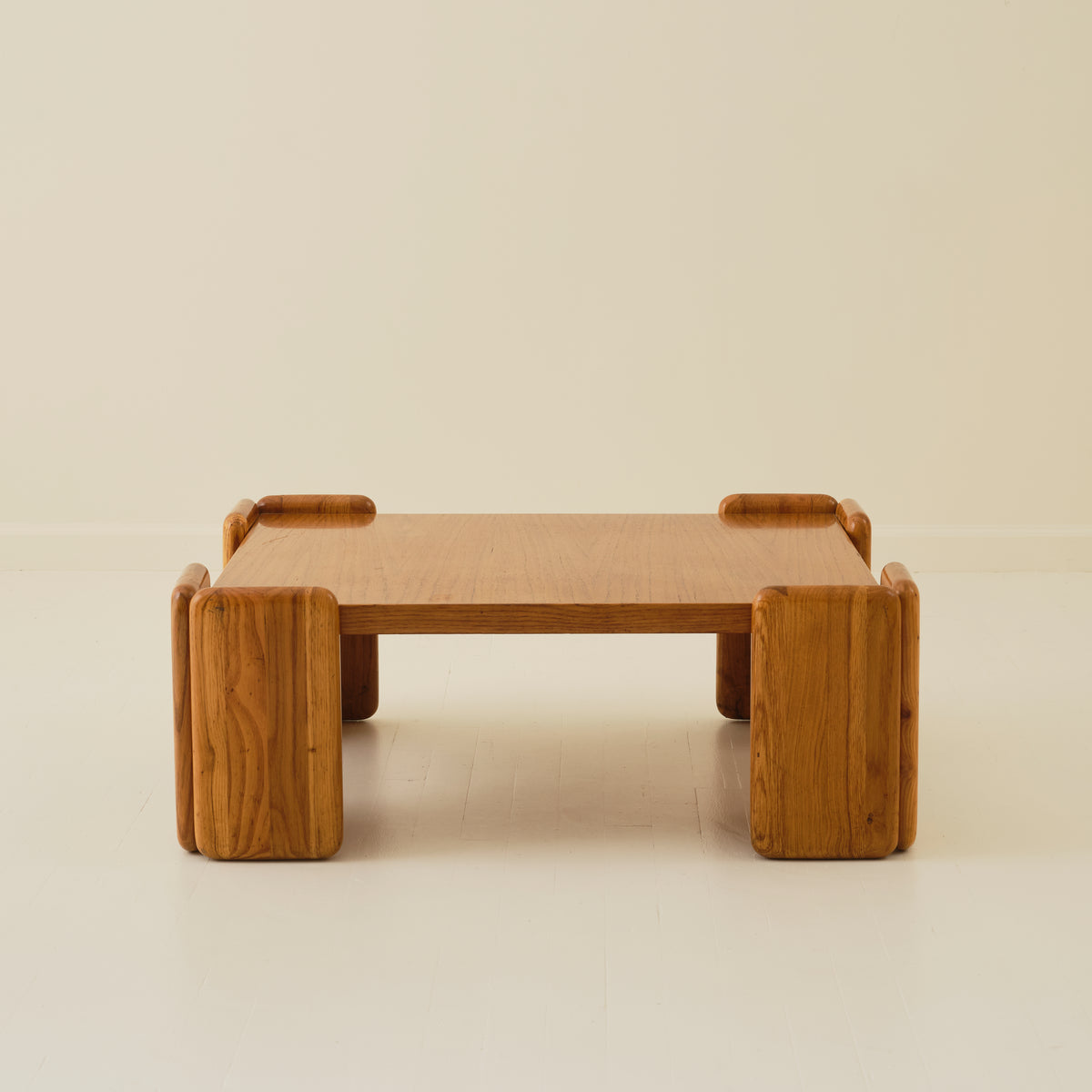 Mario Marenco "Sapporo" Mobilgirgi Solid Oak Coffee Table, 1970s