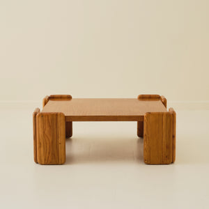 Mario Marenco "Sapporo" Mobilgirgi Solid Oak Coffee Table, 1970s