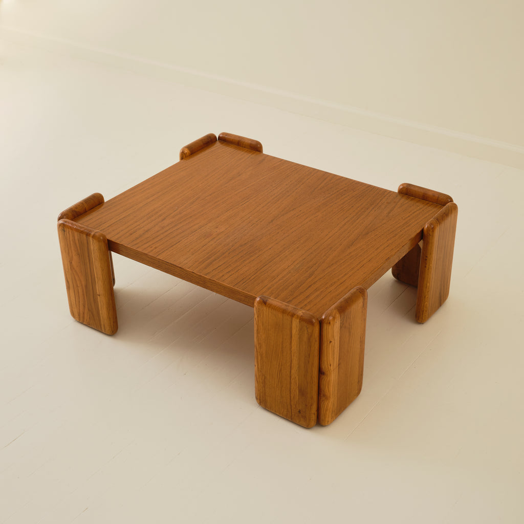 Mario Marenco "Sapporo" Mobilgirgi Solid Oak Coffee Table, 1970s