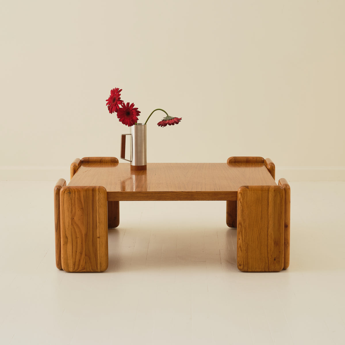Mario Marenco "Sapporo" Mobilgirgi Solid Oak Coffee Table, 1970s