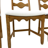Henning Kjærnulf Oak "Razorblade" Chairs, 1960s Vintage Danish Mid Century for EG Kvalitetsmøbel, Set of 6