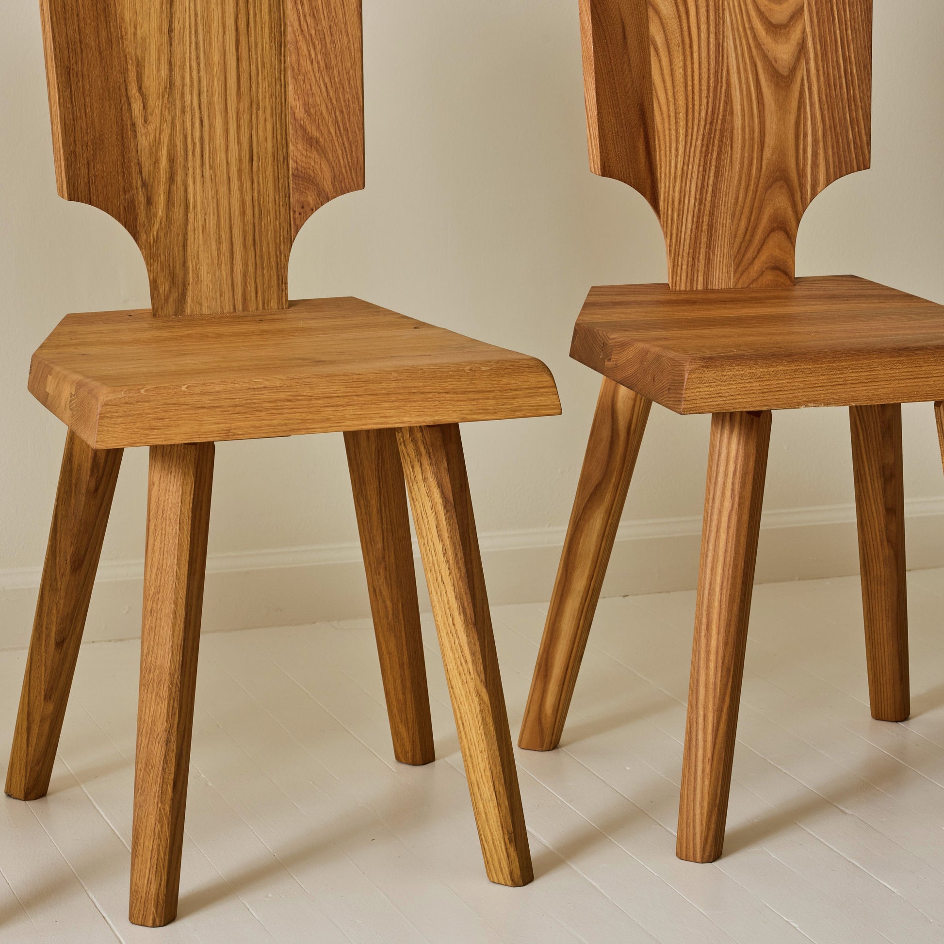 Pierre Chapo "S28" Elm Dining Chairs, Set of 6, 1970s