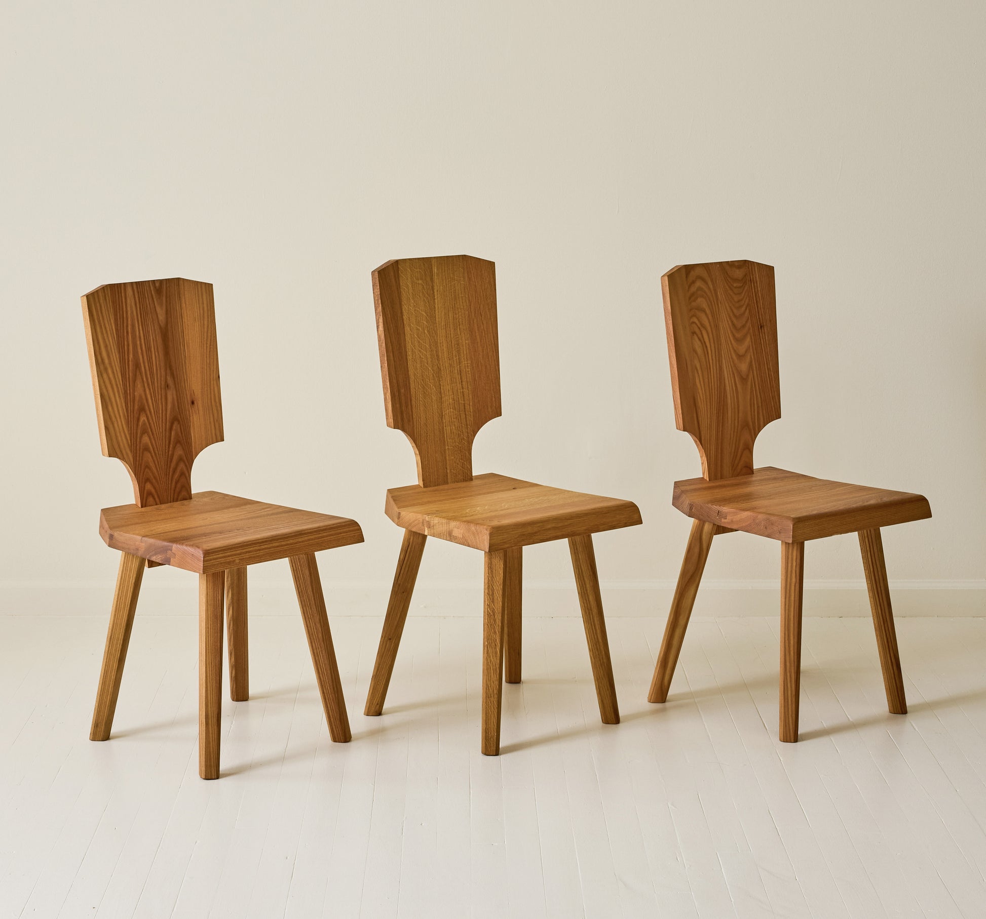Pierre Chapo "S28" Elm Dining Chairs, Set of 6, 1970s