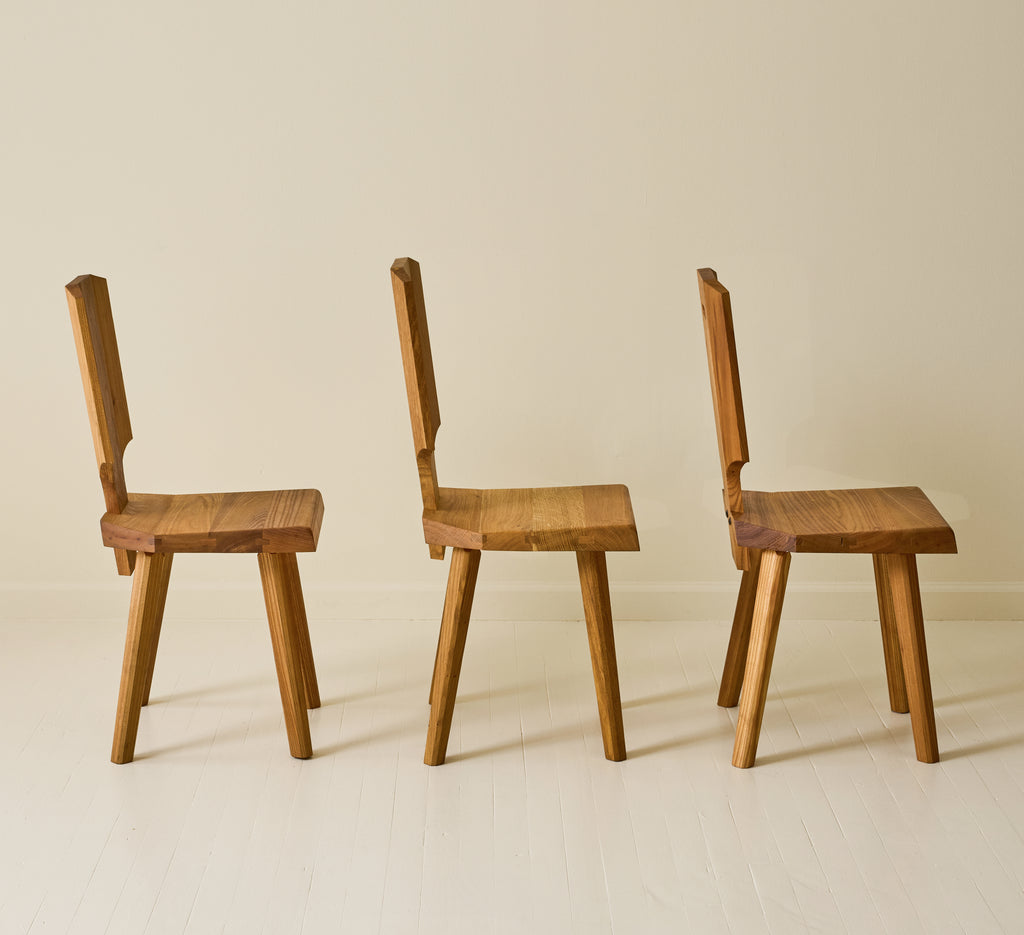 Pierre Chapo "S28" Elm Dining Chairs, Set of 6, 1970s