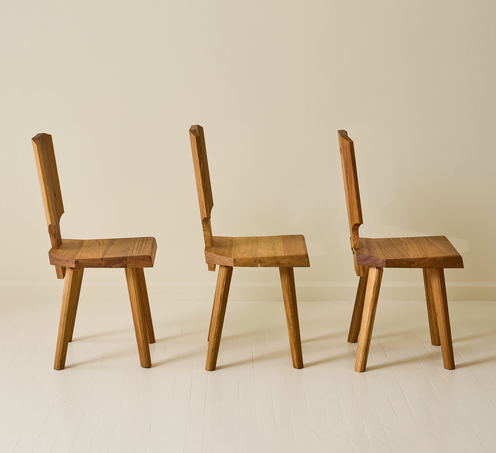 Pierre Chapo "S28" Elm Dining Chairs, Set of 6, 1970s