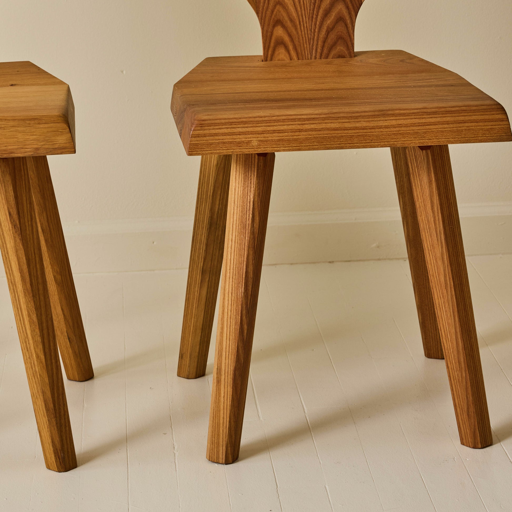 Pierre Chapo "S28" Elm Dining Chairs, Set of 6, 1970s