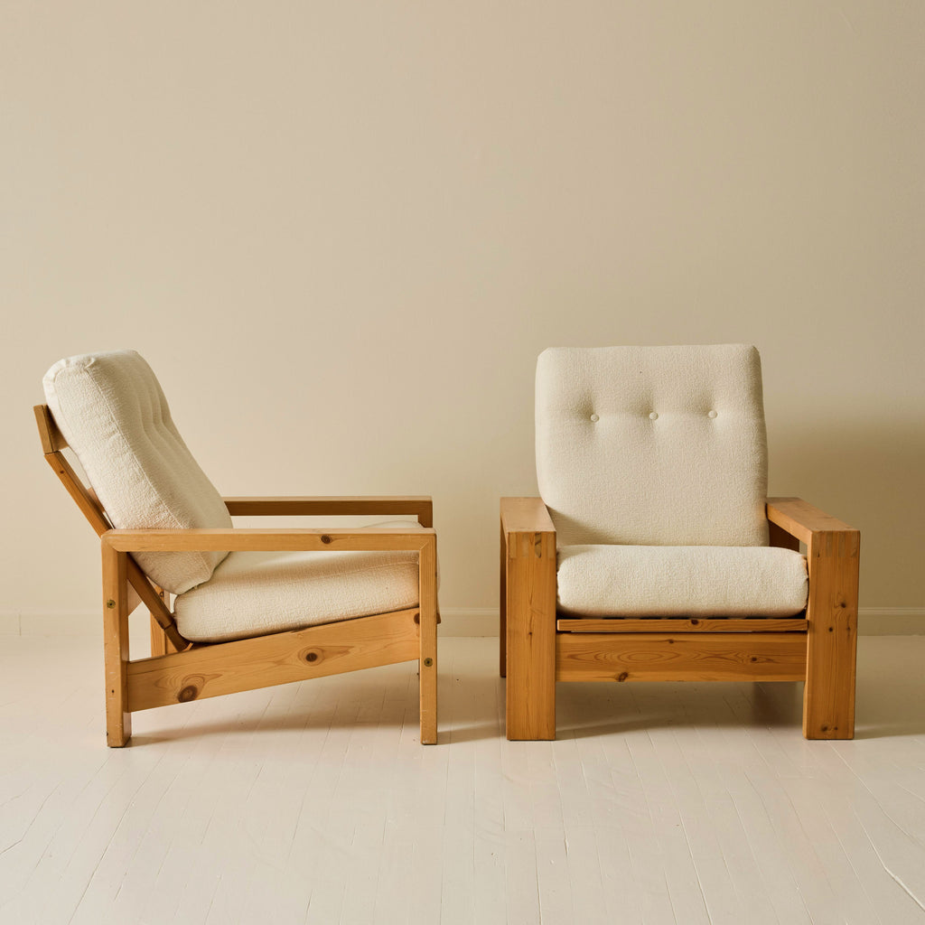 Swedish Pine Chairs, a pair, 1970s