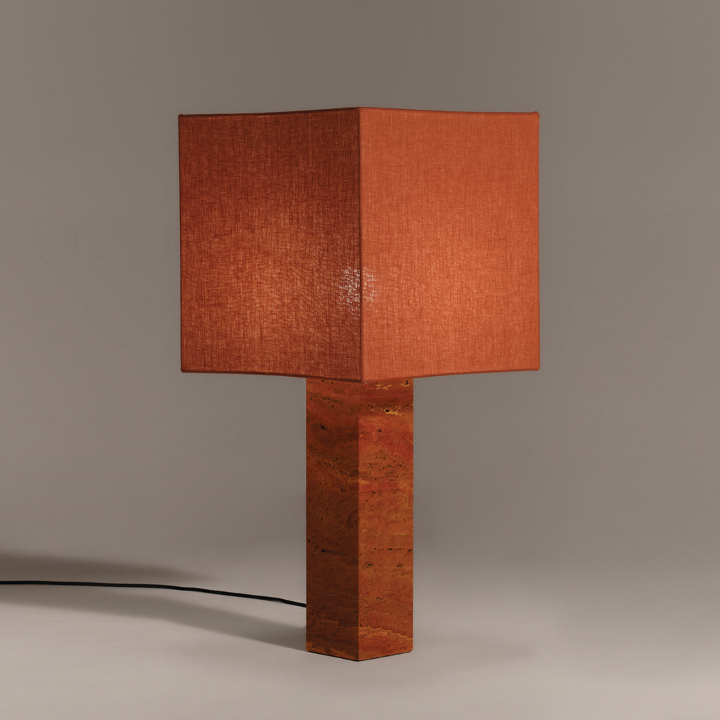 Roma Squared Large White Table Lamp by Nassi Lamps