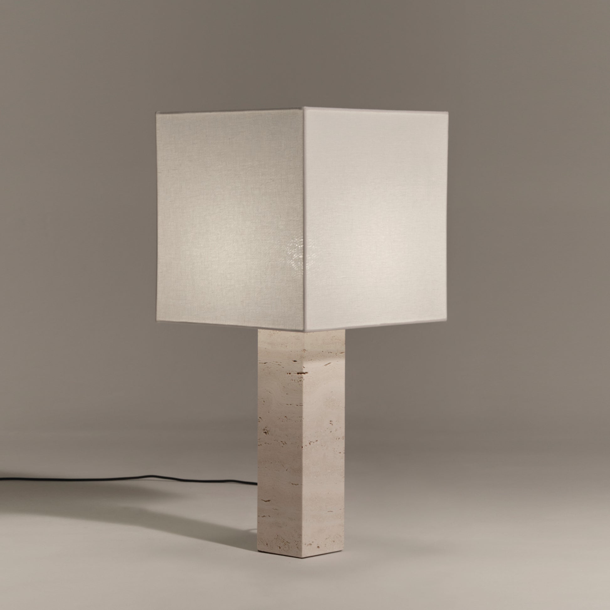 Roma Squared Large White Table Lamp by Nassi Lamps