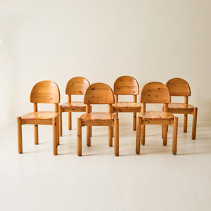 Rainer Daumiller Pine Dining Chairs, set of 6, 1970s