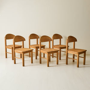 Rainer Daumiller Pine Dining Chairs, set of 6, 1970s