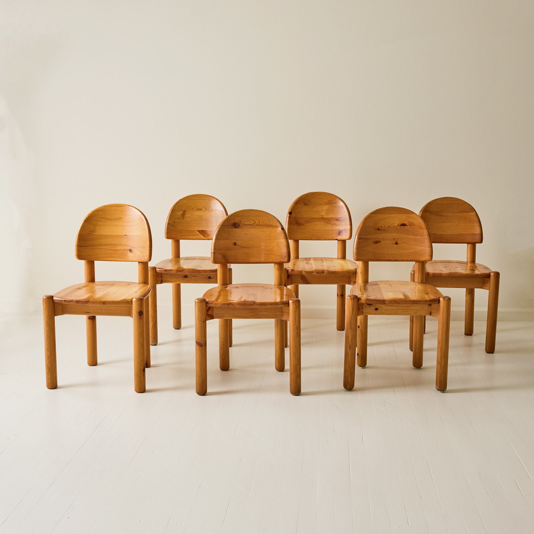 Rainer Daumiller Pine Dining Chairs, set of 6, 1970s
