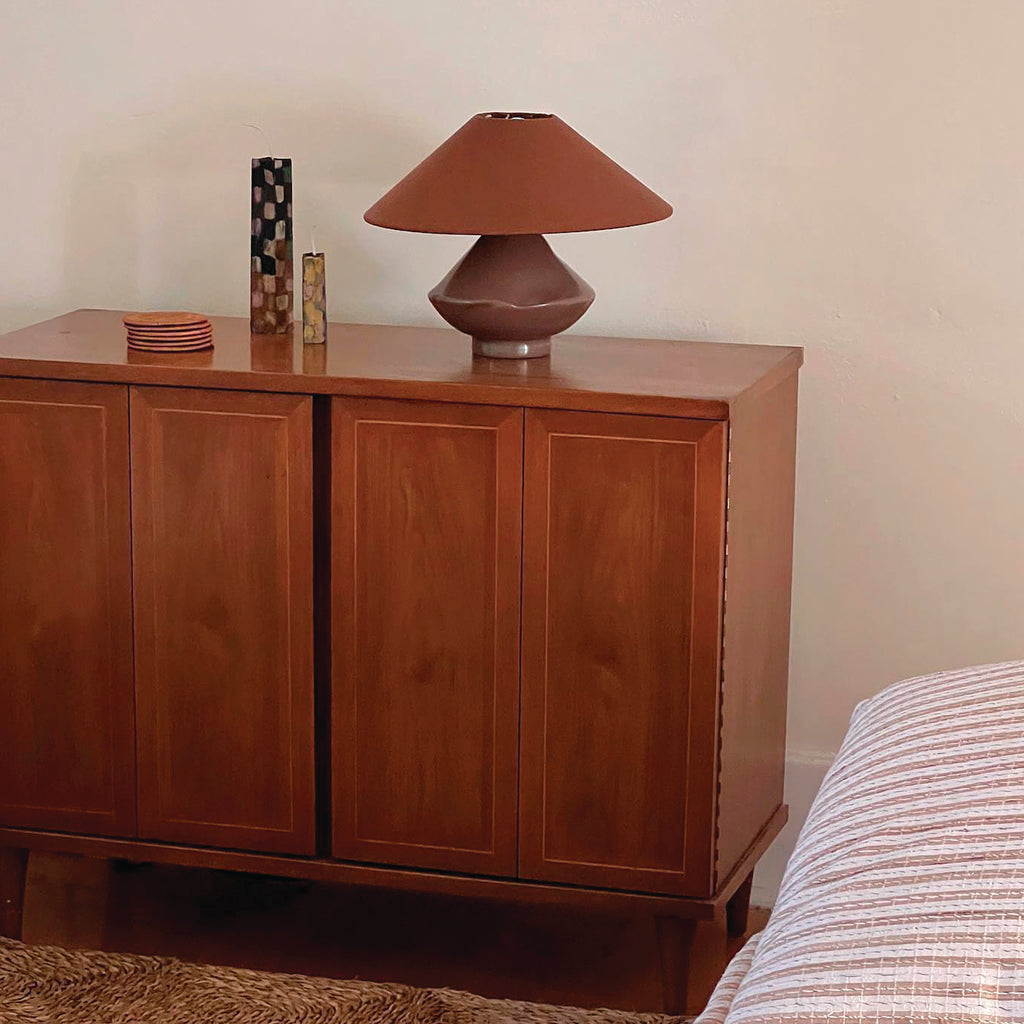 Brown Conical Glass Table Lamp by Los Objetos Decorativos