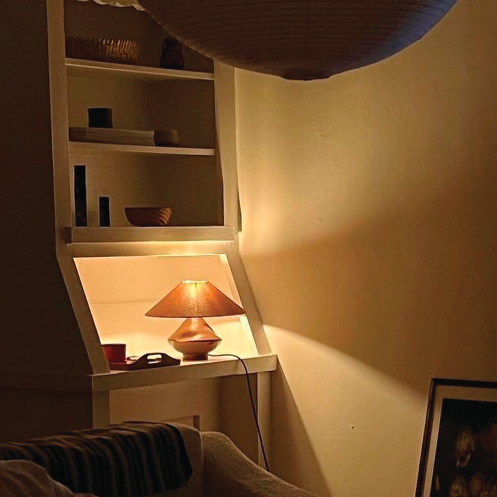 Brown Conical Glass Table Lamp by Los Objetos Decorativos