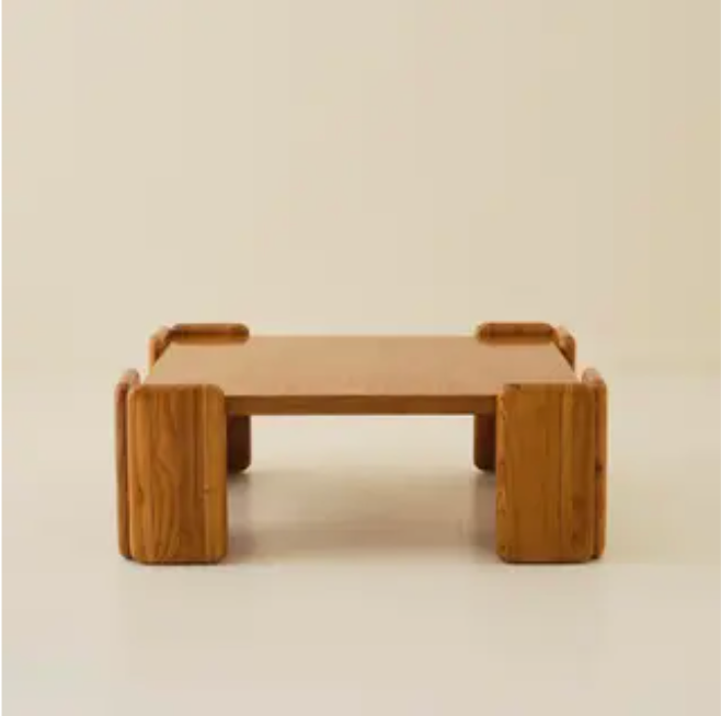 Mario Marenco "Sapporo" Mobilgirgi Solid Oak Coffee Table, 1970s