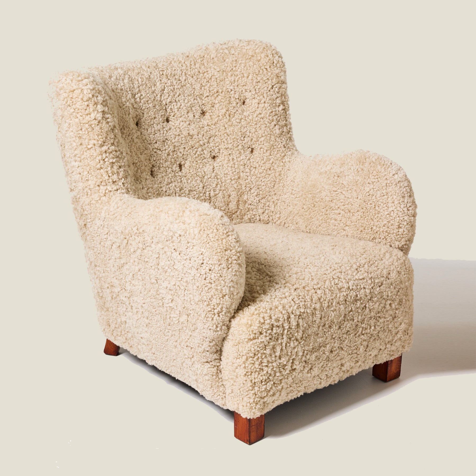Danish Shearling Lounge Chairs, a pair, 1940s
