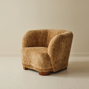 Danish Sheepskin Club Chair, 1930-40's.