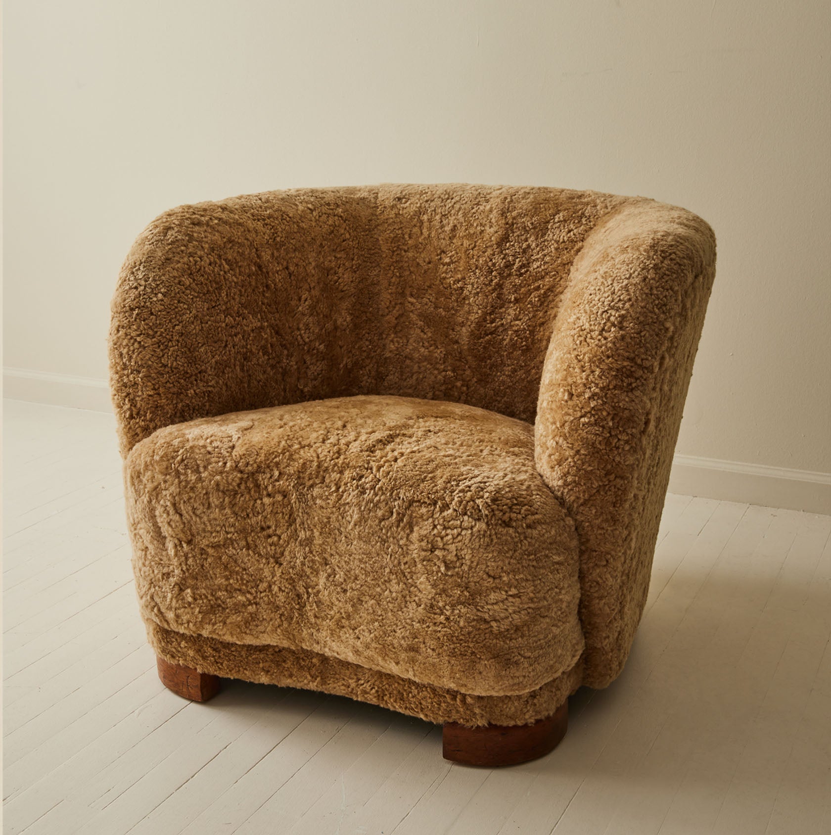 Danish Sheepskin Club Chair, 1930-40's.