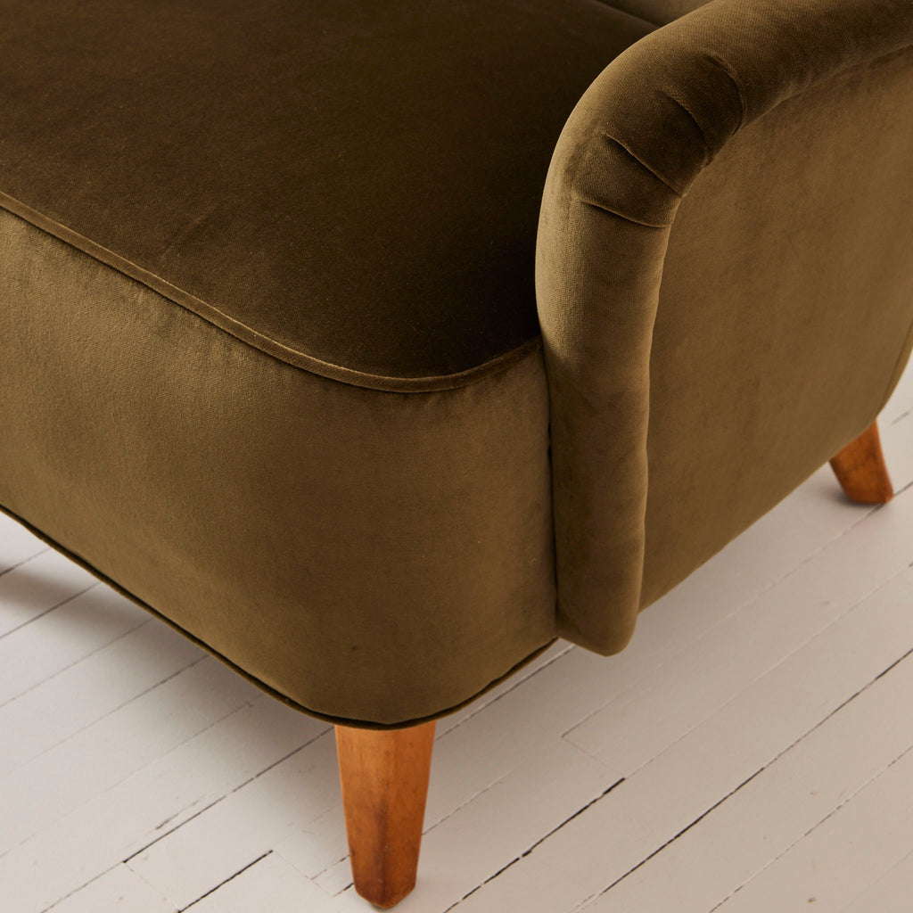 SOLD Danish Mid Century Moder Easy Chairs n in Velvet 1940's, a Pair