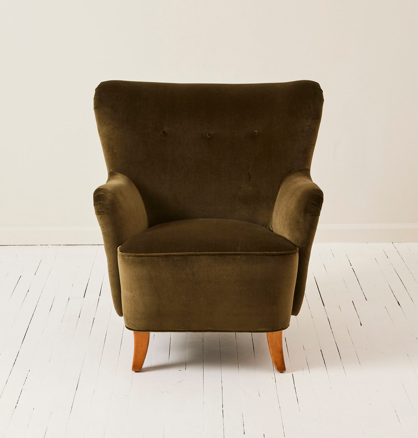 SOLD Danish Easy Chairs Mid Century Modern in Velvet 1940's