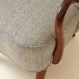 Alfred Christiansen High Back Easy Chair 23B in Striped Linen, 1940s