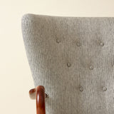Alfred Christiansen High Back Easy Chair 23B in Striped Linen, 1940s