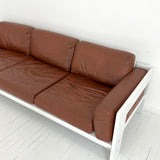SOLD Mid-Century "Bastiano" Leather and Beech Sofa by Tobia Scarpa, Italy 1962