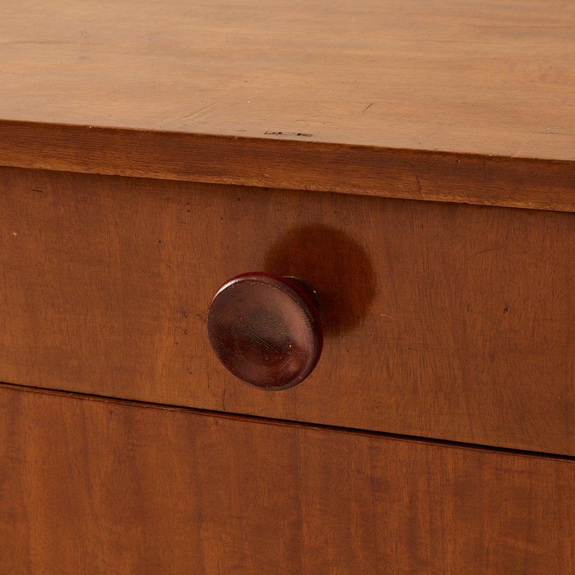 Art Deco Bedside Tables, Ebonized Wood Veneer, 1940's, a pair