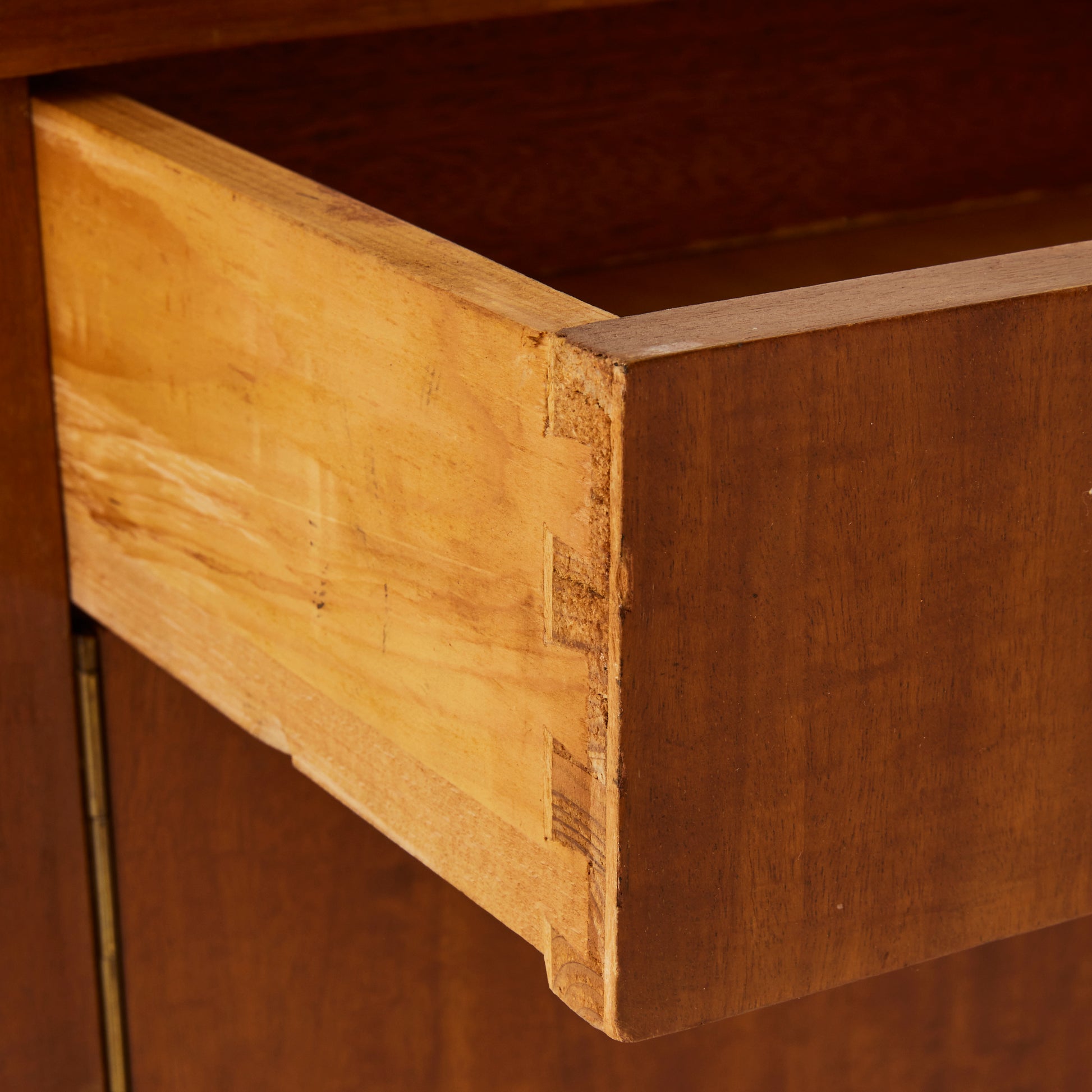 Art Deco Bedside Tables, Ebonized Wood Veneer, 1940's, a pair