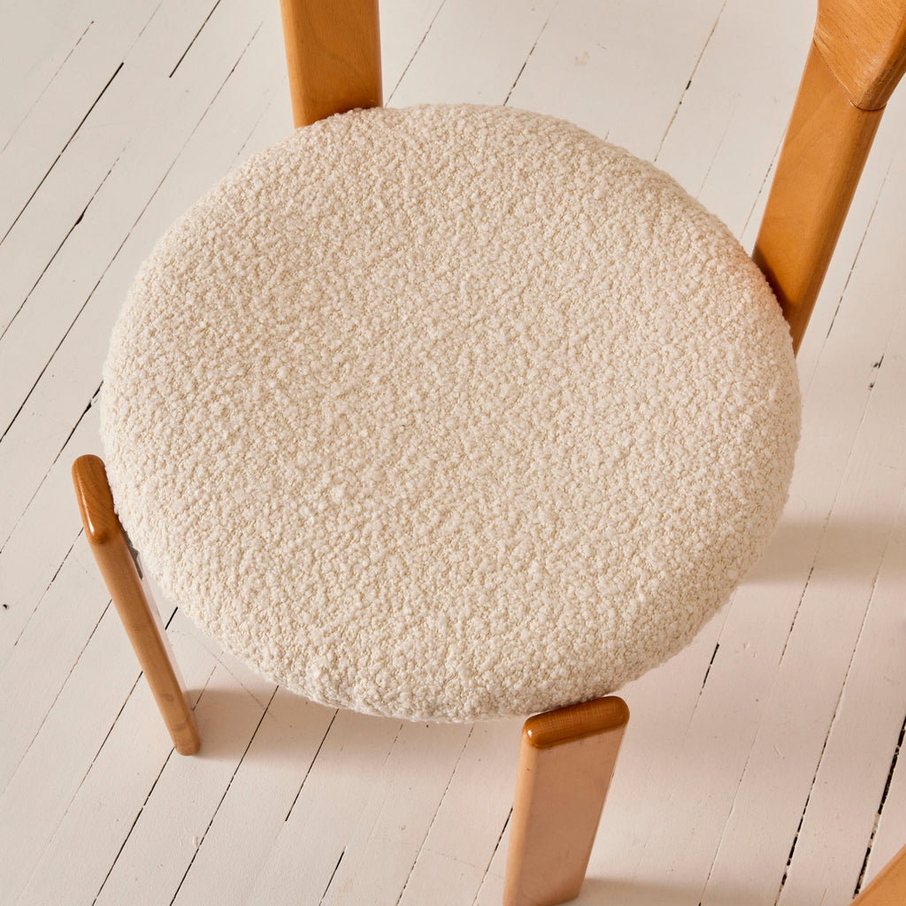 Bruno Rey Vintage Chairs by Dietiker, Beech Frame and Boucle Seat, 1971 - Set of 4