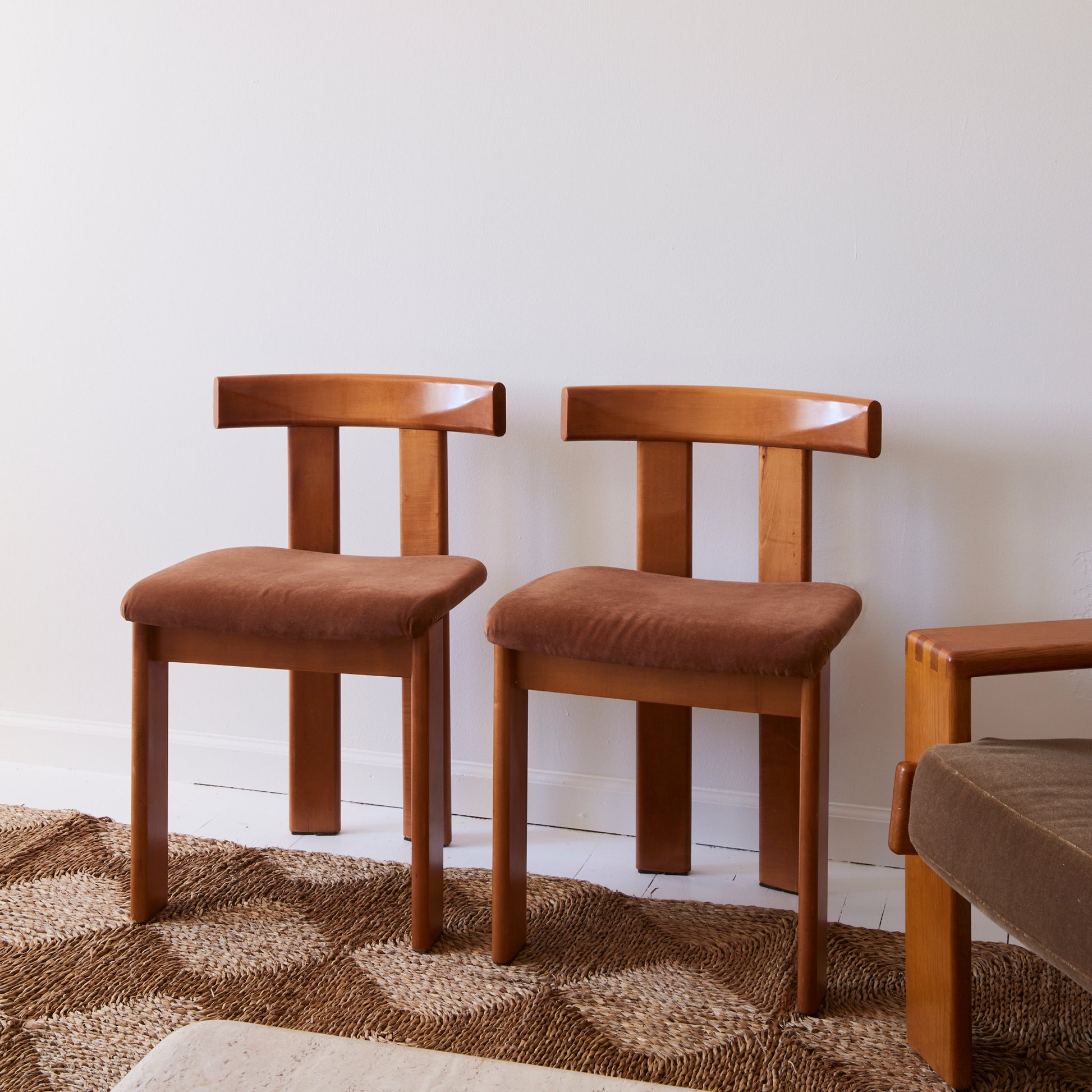 SOLD Luigi Vaghi Italian Modern Walnut Dining Chairs, 1970's, Set of 6