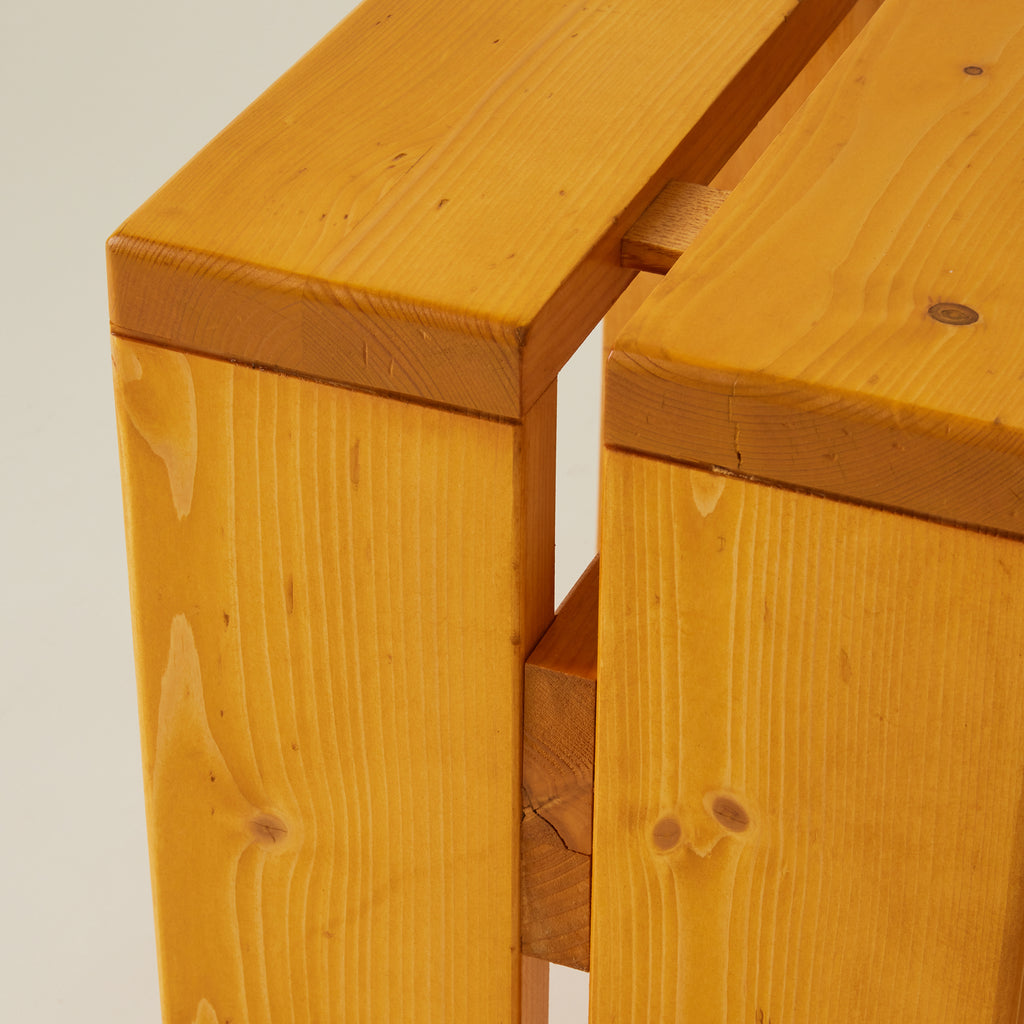 Charlotte Perriand Les Arcs Pine Stools or Side Tables, 1960's, a Pair