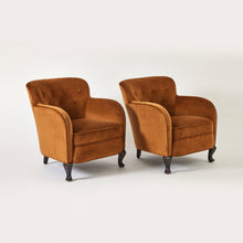 Load image into Gallery viewer, Swedish Armchairs in Velvet, 1920&#39;s/30s
