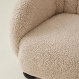 Danish Cabinetmaker Lounge Chairs in Ivory Shearling, 1940's, a pair
