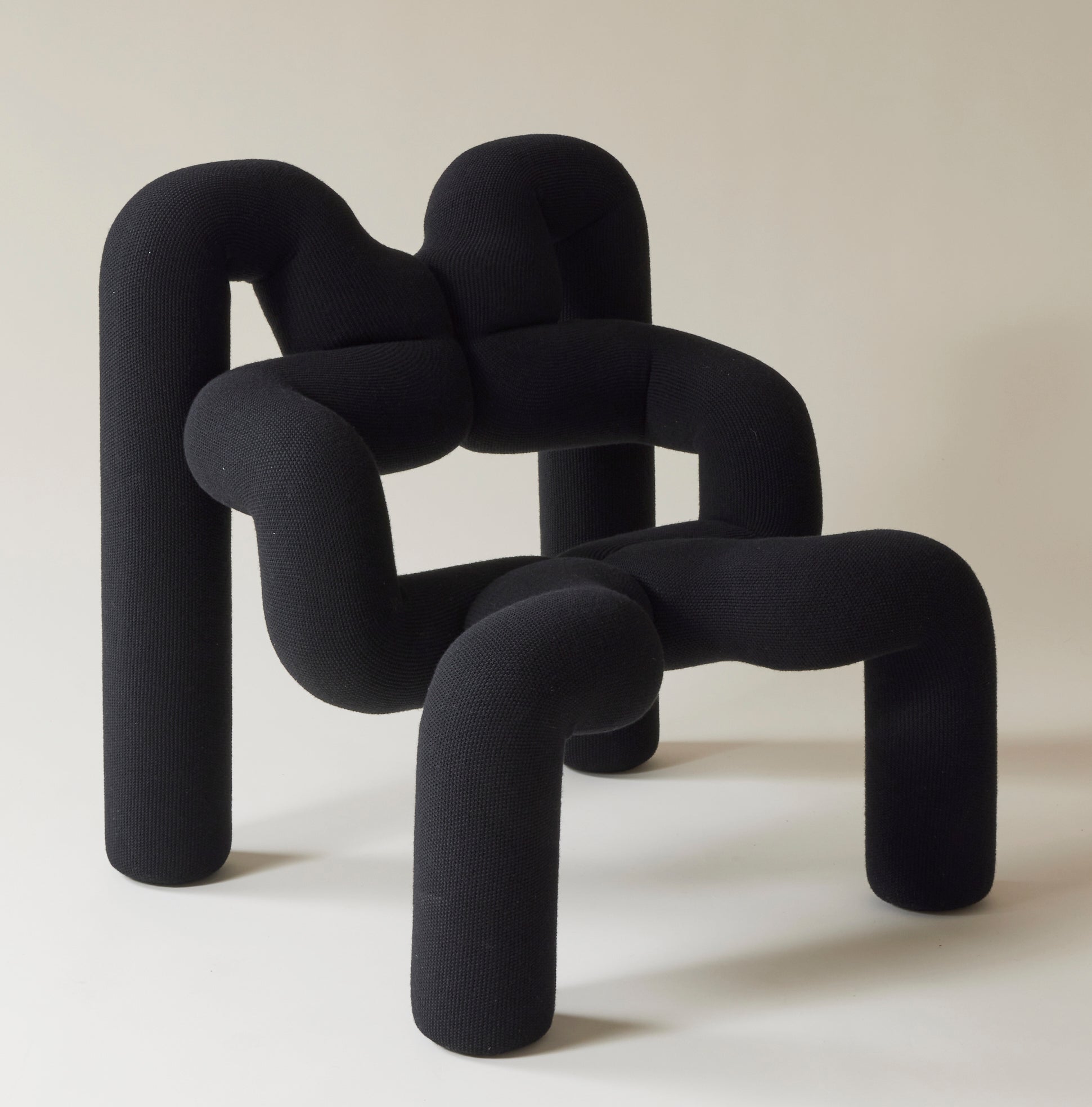 Terje Ekstrom, Post Modern "Ekstrem" Chair, Steel and Foam With Wool Knitted Upholstery, 1980's