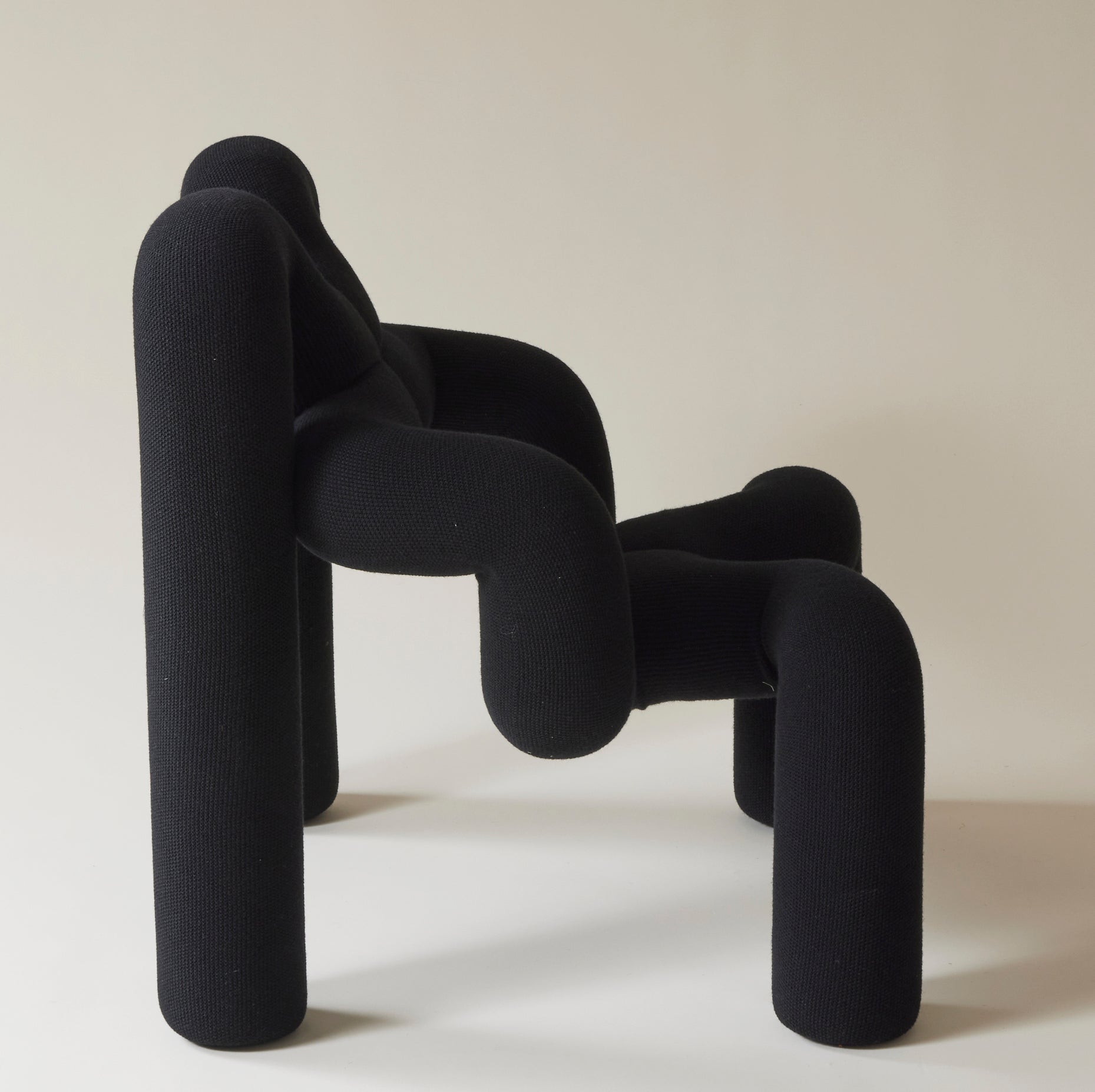 Terje Ekstrom, Post Modern "Ekstrem" Chair, Steel and Foam With Wool Knitted Upholstery, 1980's