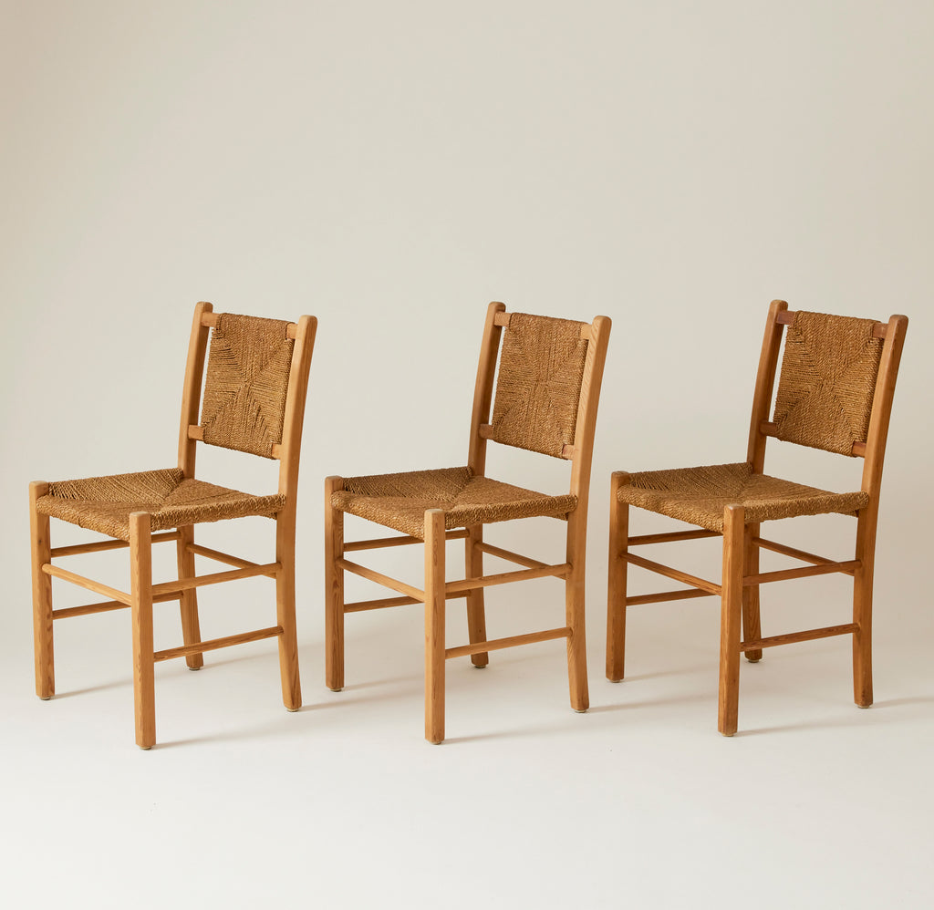 SOLD French Rope and Oak Dining Chairs, 1960's, set of 4
